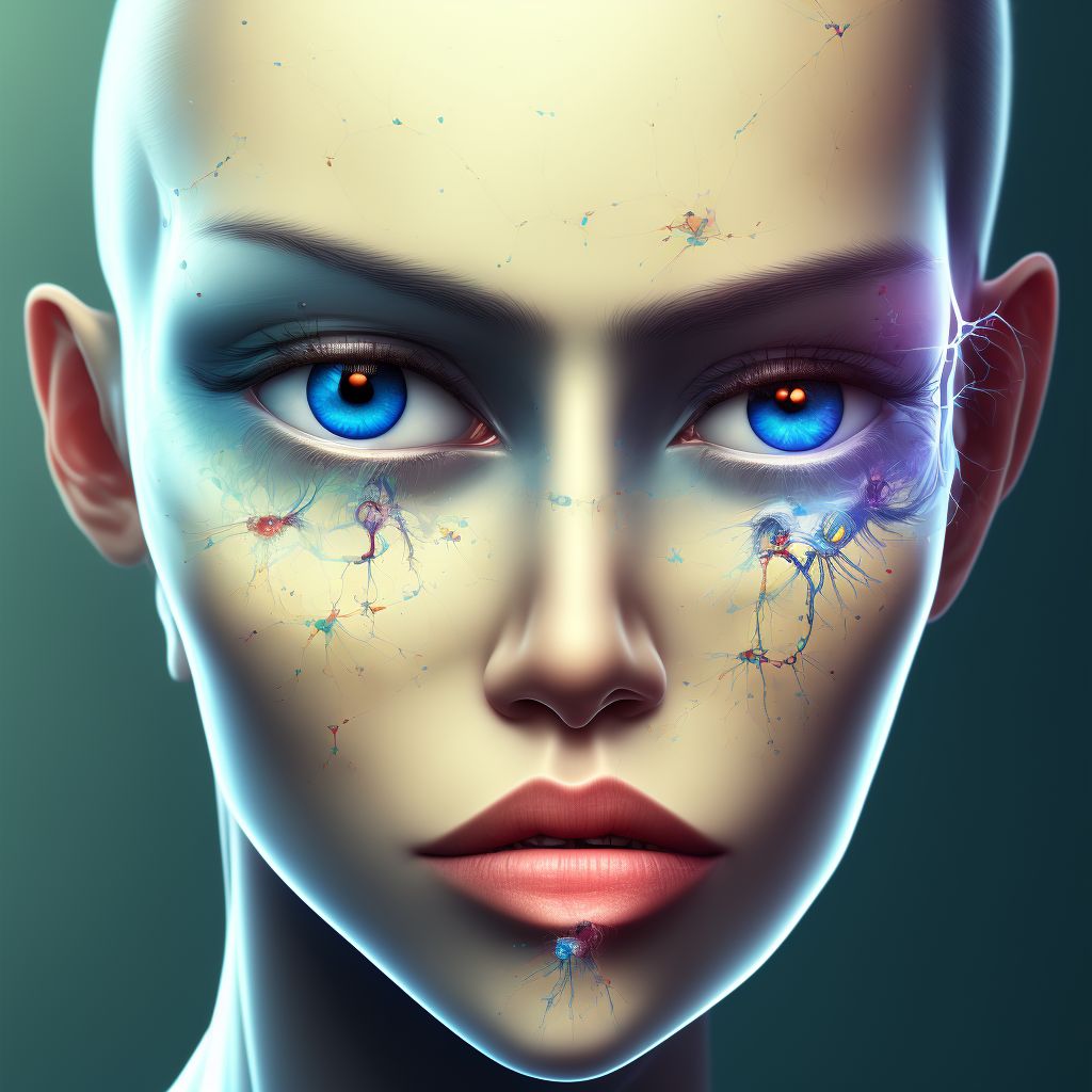 Vertical strabismus, left eye digital illustration