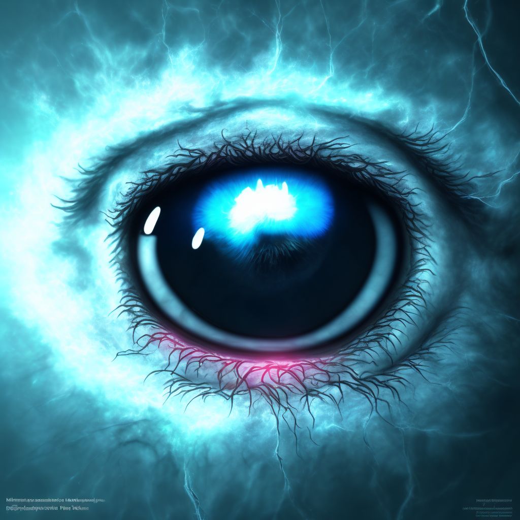 Internuclear ophthalmoplegia, left eye digital illustration