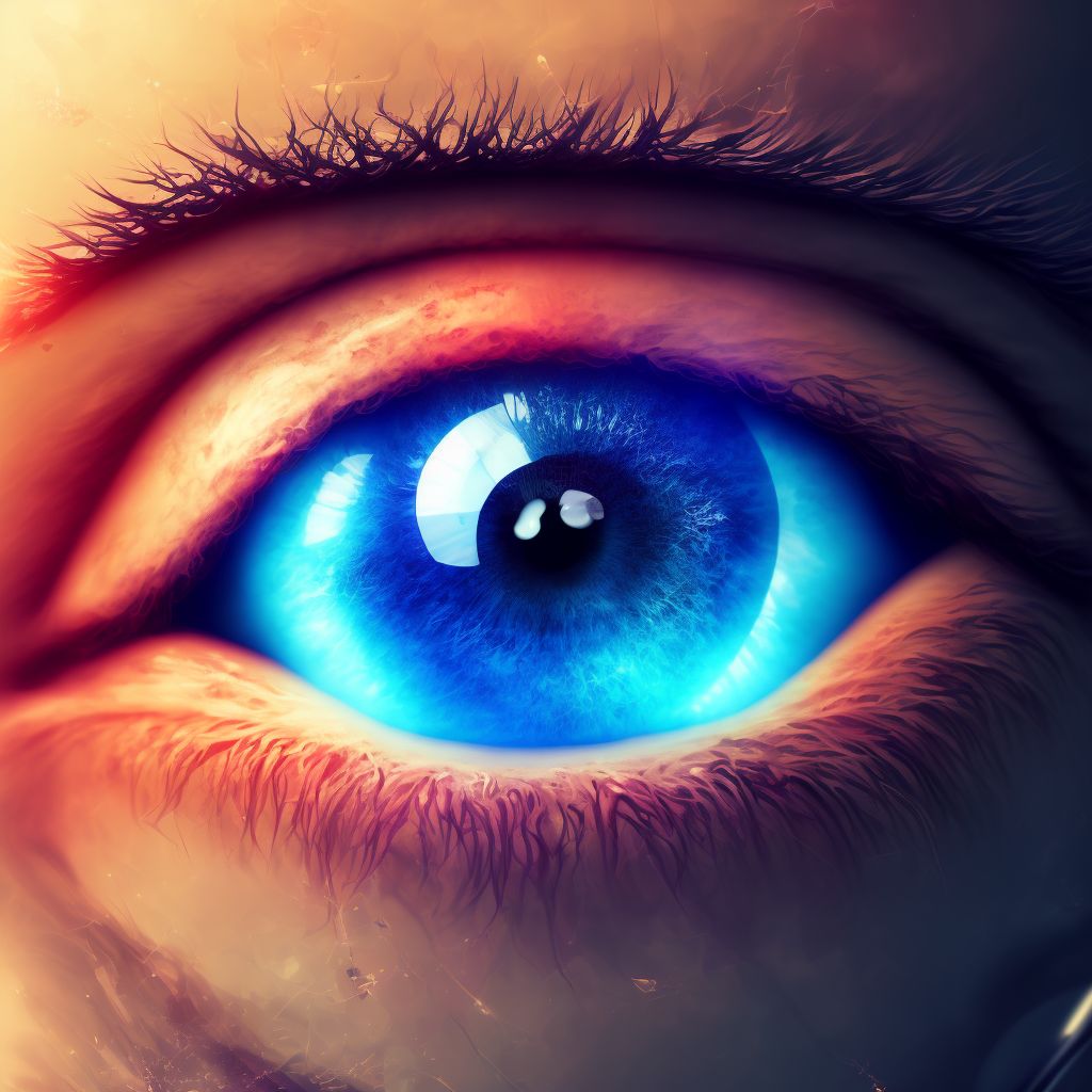 Internal ophthalmoplegia (complete) (total), left eye digital illustration