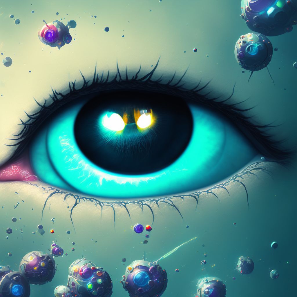 Deprivation amblyopia, unspecified eye digital illustration