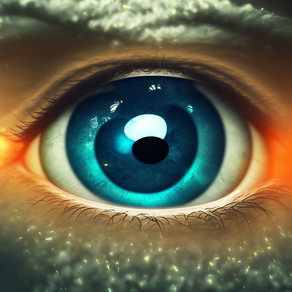 Refractive amblyopia, right eye digital illustration