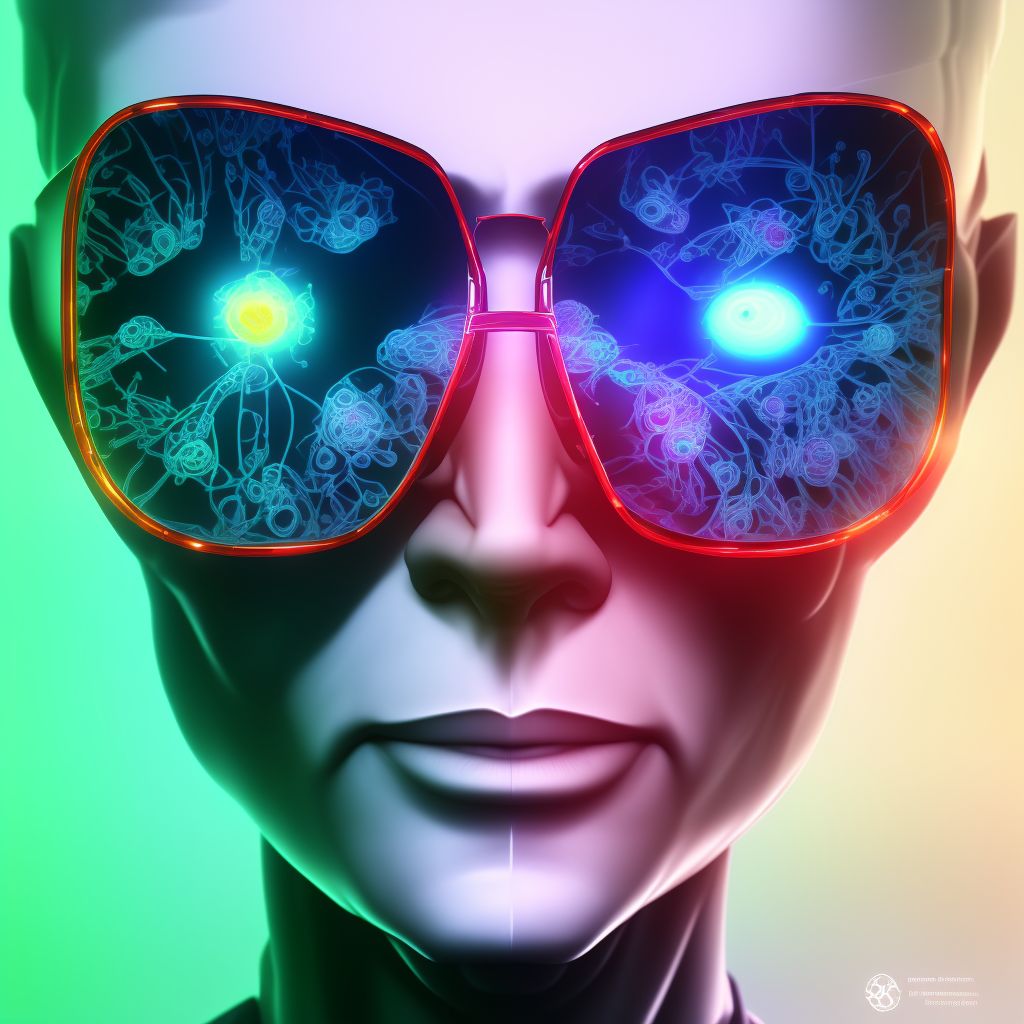 Refractive amblyopia, left eye digital illustration