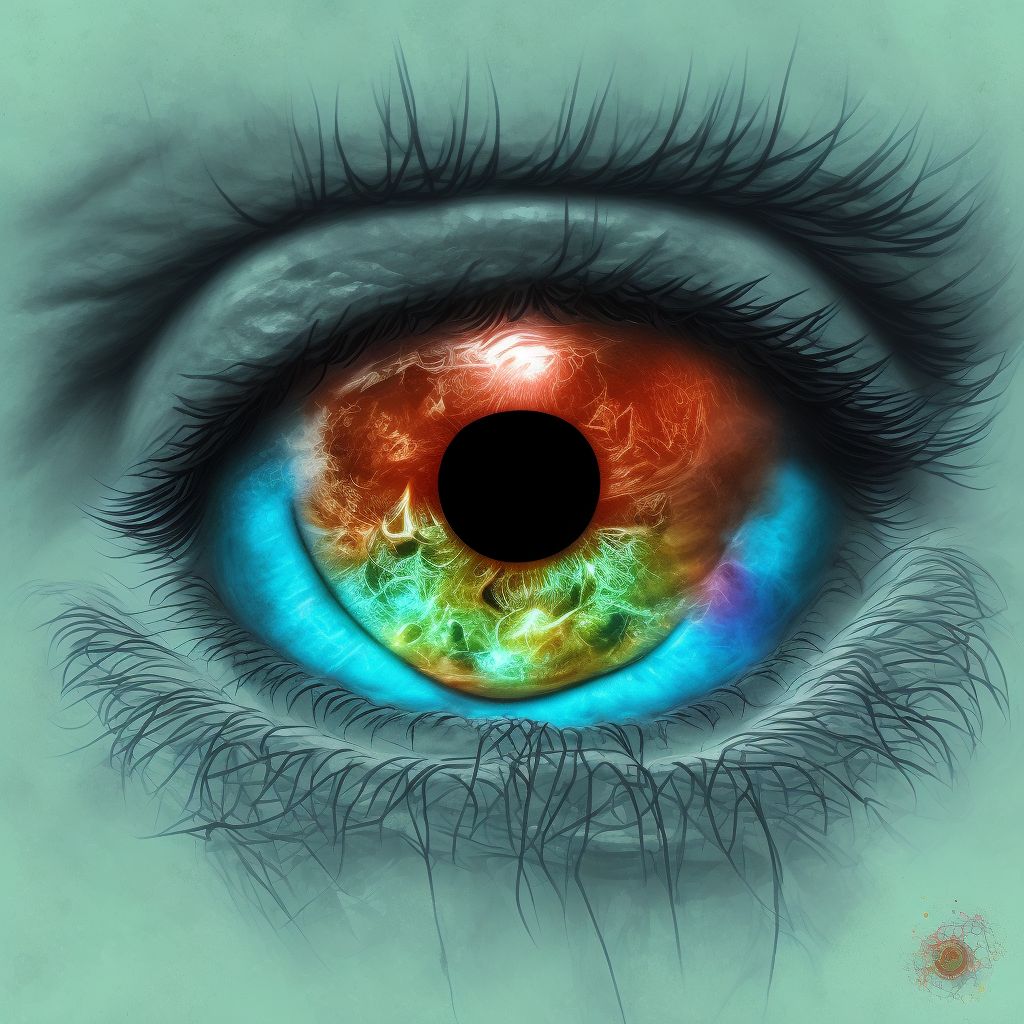 Strabismic amblyopia, left eye digital illustration