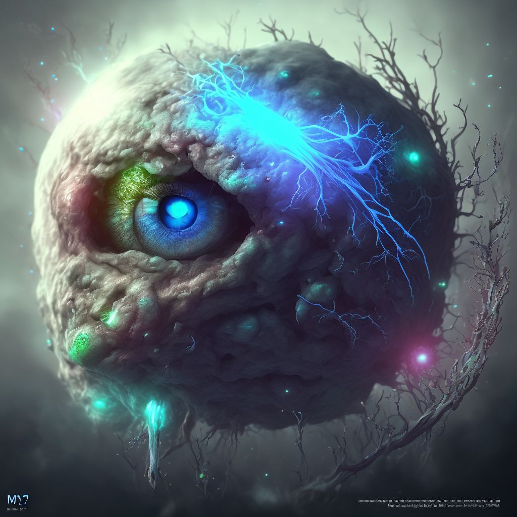 Blindness, right eye, low vision left eye digital illustration