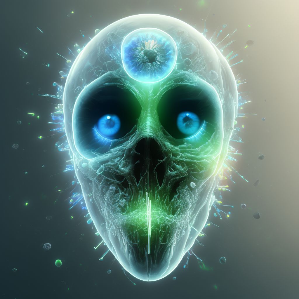 Blindness, left eye, low vision right eye digital illustration
