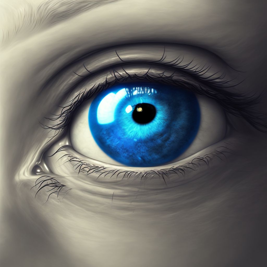 Low vision right eye category 2, blindness left eye category 3 digital illustration