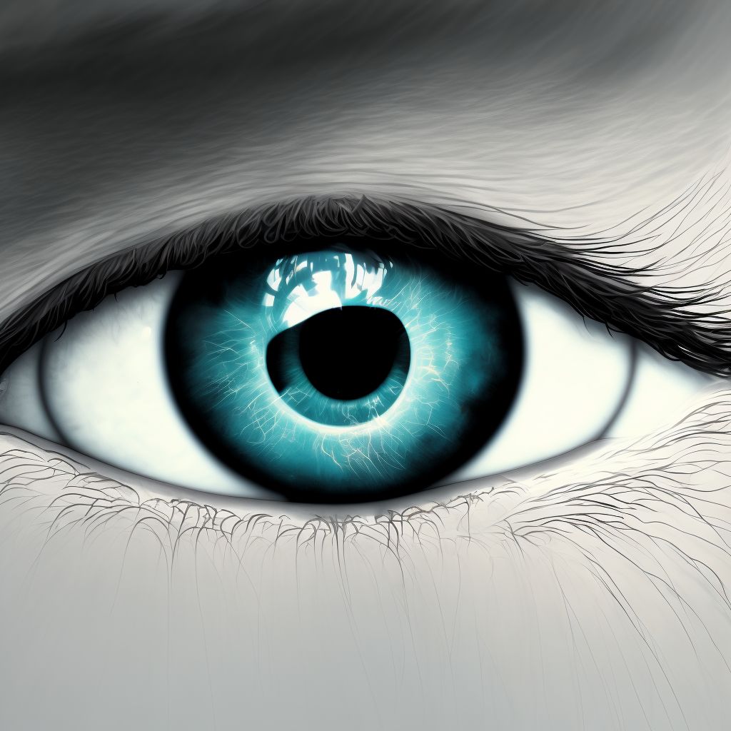 Low vision, one eye, unspecified eye digital illustration