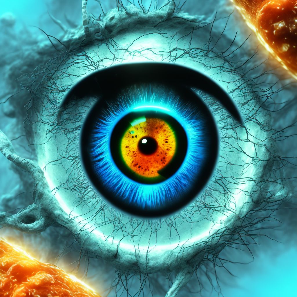 Ocular pain, right eye digital illustration