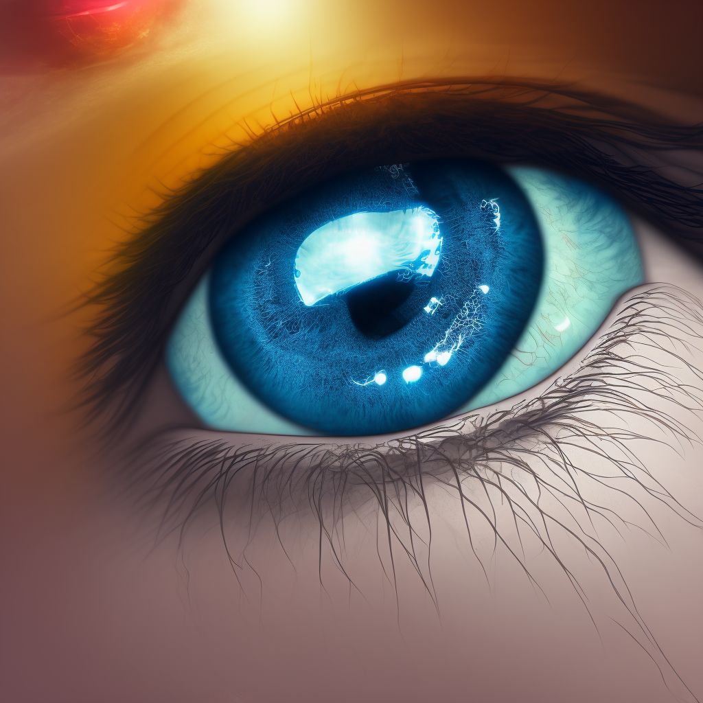 Keratopathy (bullous aphakic) following cataract surgery, left eye digital illustration