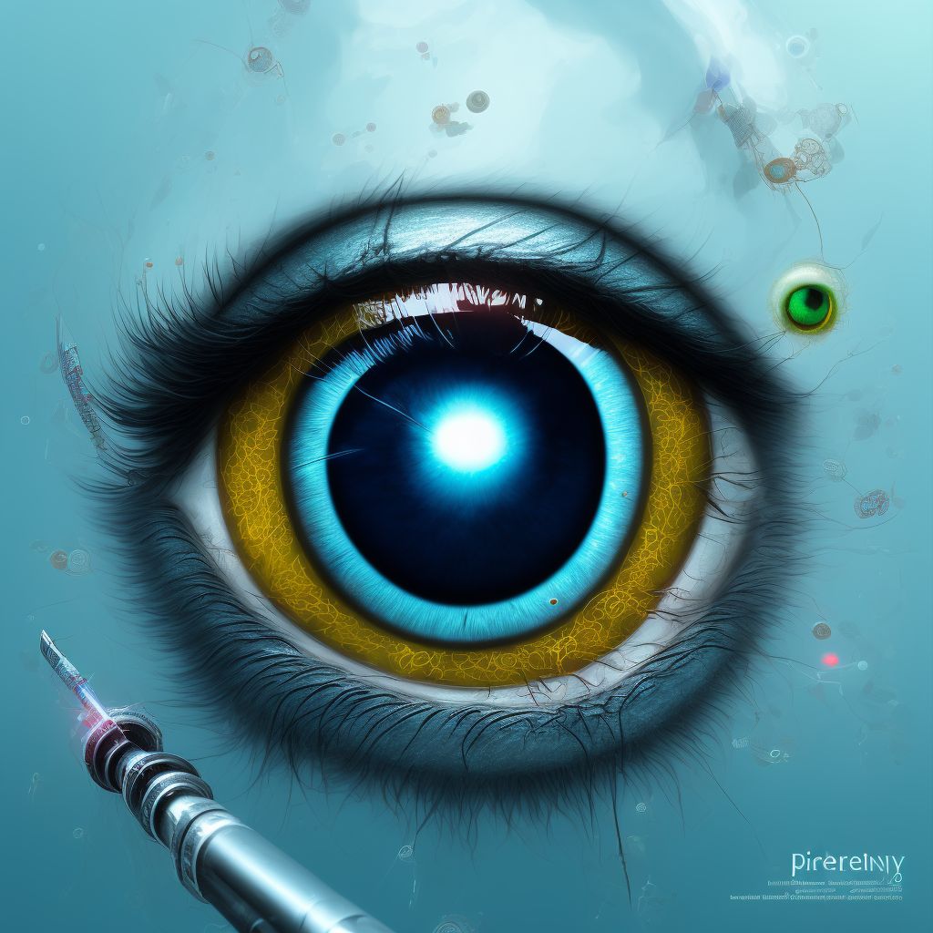 Accidental puncture and laceration of unspecified eye and adnexa during an ophthalmic procedure digital illustration