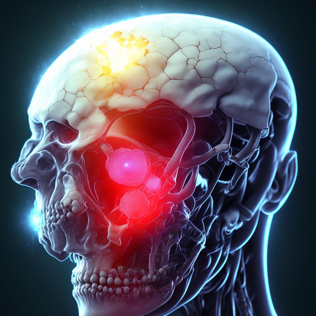 Acute chemical otitis externa, right ear digital illustration