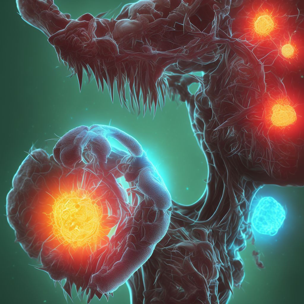 Chondritis of left external ear digital illustration