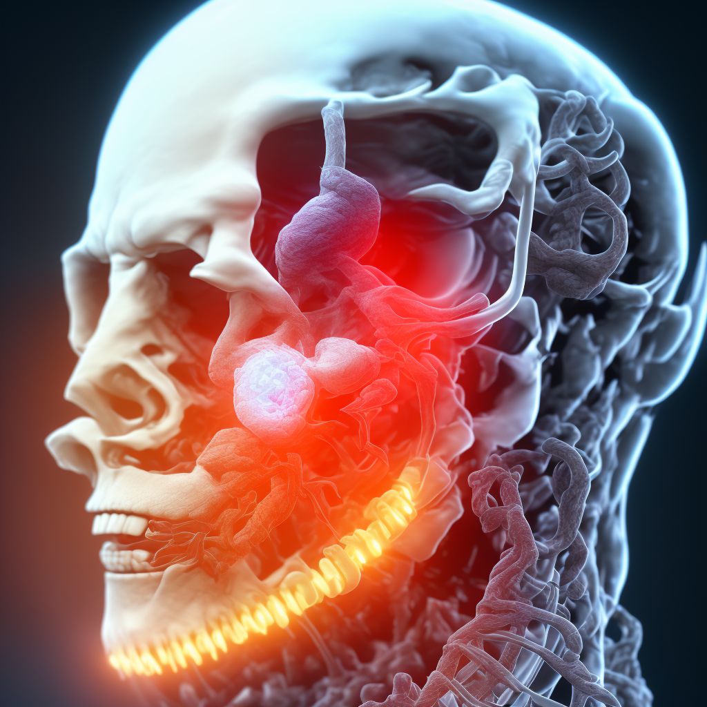 Acquired stenosis of external ear canal secondary to inflammation and infection, unspecified ear digital illustration