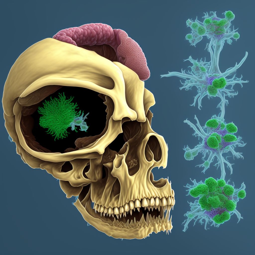 Unspecified cholesteatoma, right ear digital illustration