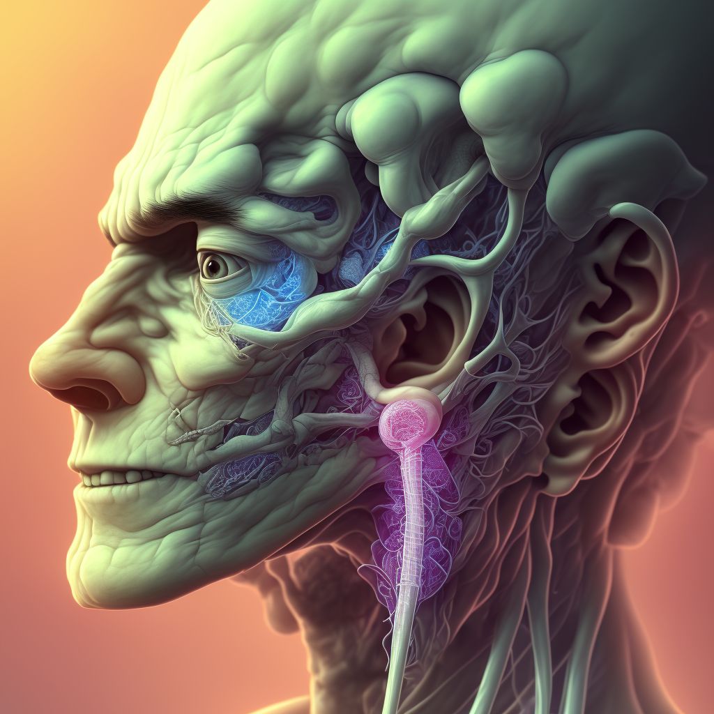 Other marginal perforations of tympanic membrane, right ear digital illustration