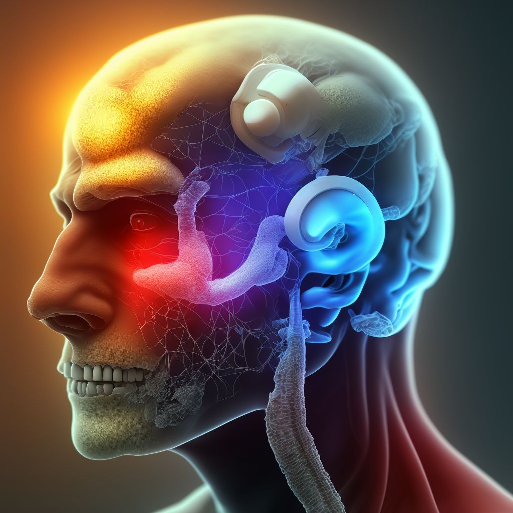 Unspecified perforation of tympanic membrane, left ear digital illustration