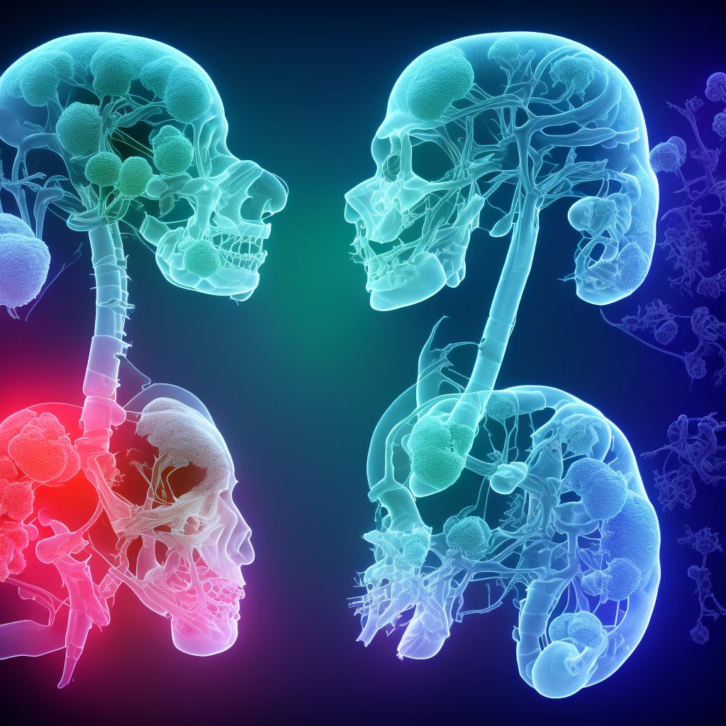 Other specified disorders of middle ear and mastoid in diseases classified elsewhere, unspecified ear digital illustration