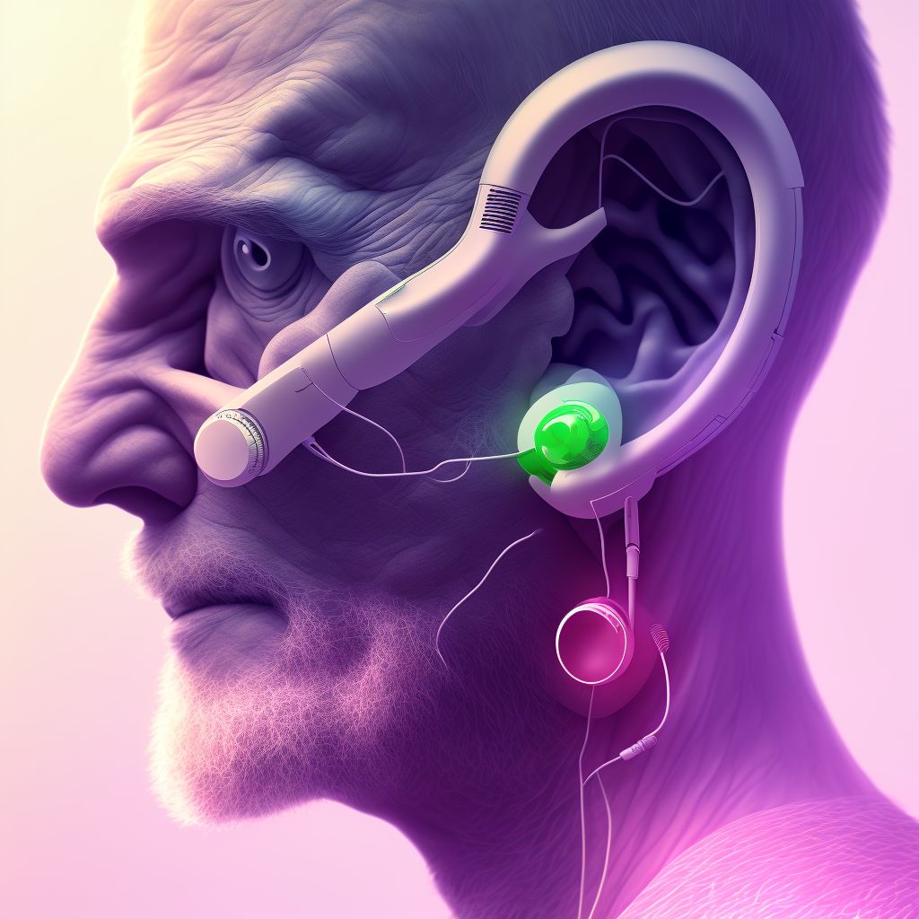 Unspecified hearing loss, right ear digital illustration