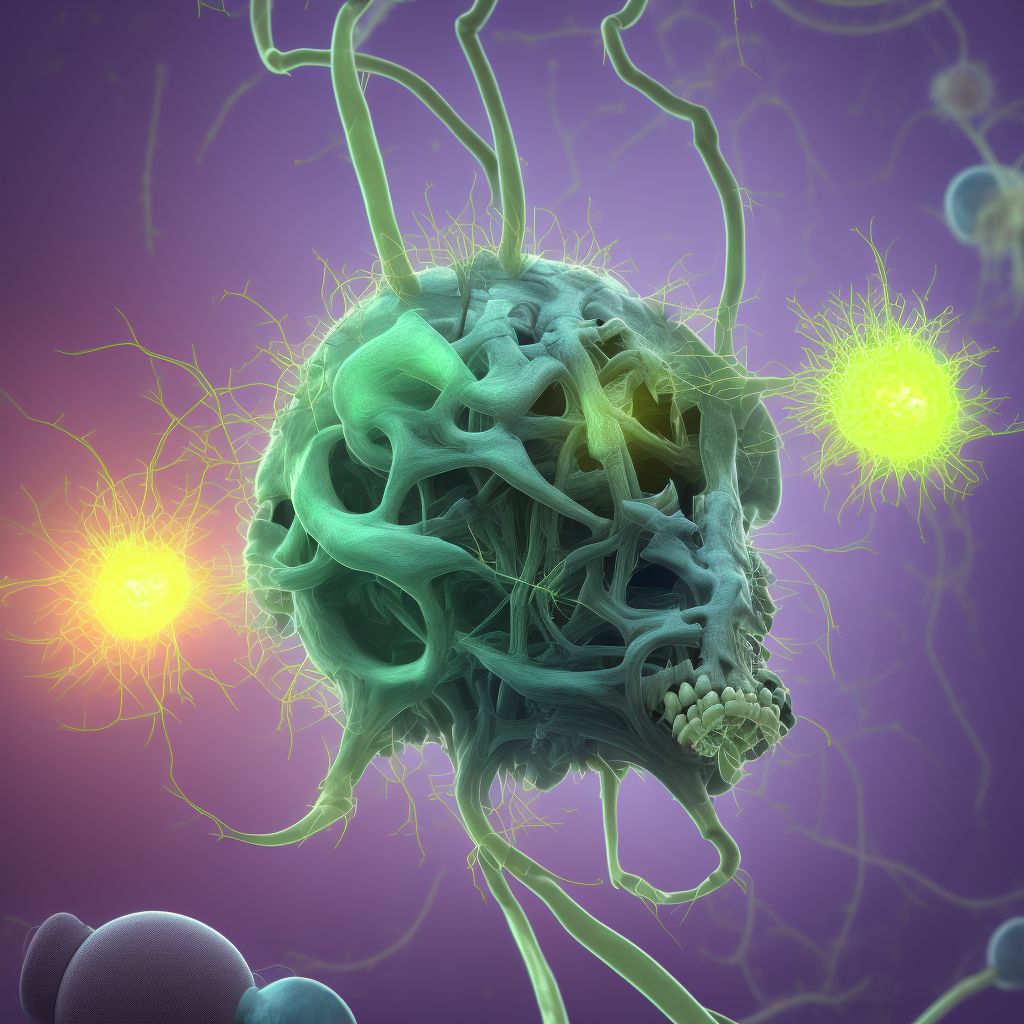 Acoustic neuritis in infectious and parasitic diseases classified elsewhere, right ear digital illustration