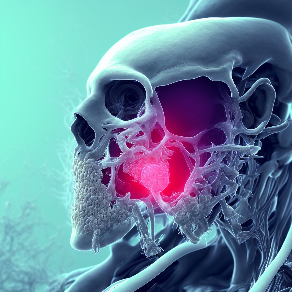 Recurrent cholesteatoma of postmastoidectomy cavity, right ear digital illustration