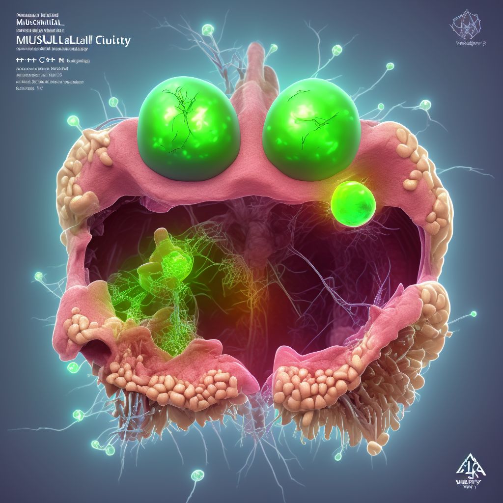 Mucosal cyst of postmastoidectomy cavity, bilateral ears digital illustration