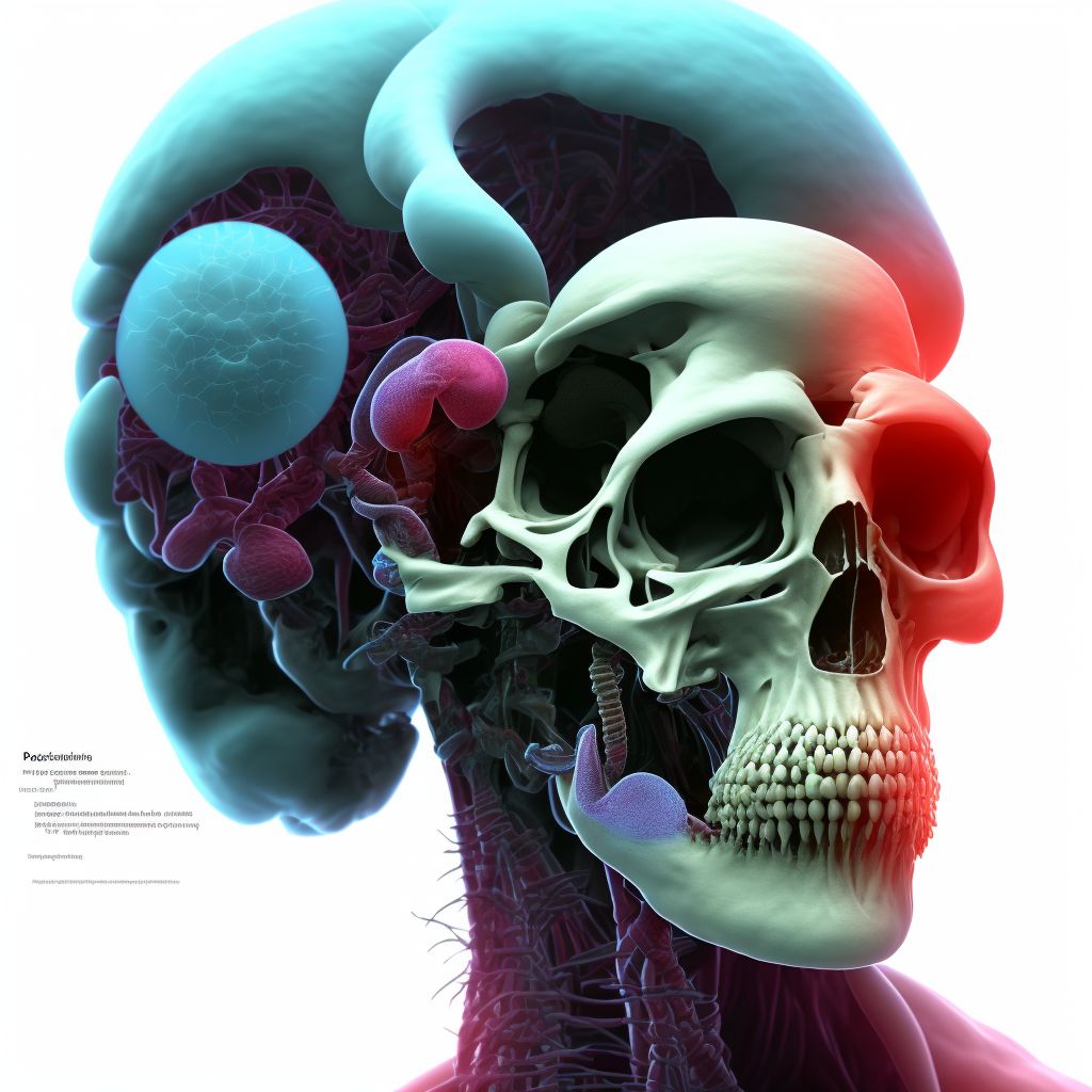 Postprocedural hematoma of ear and mastoid process following other procedure digital illustration