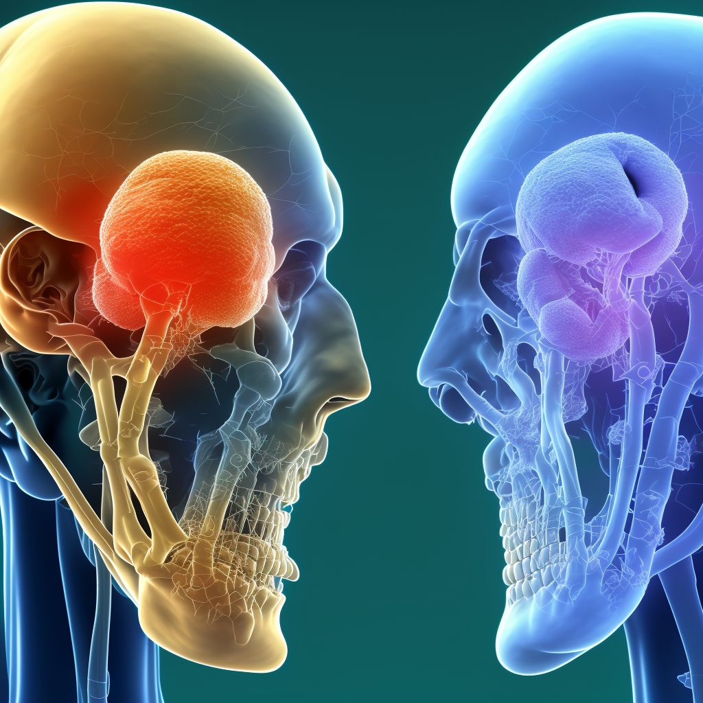 Postprocedural seroma of ear and mastoid process following a procedure on the ear and mastoid process digital illustration