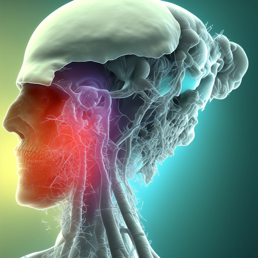 Postprocedural seroma of ear and mastoid process following other procedure digital illustration