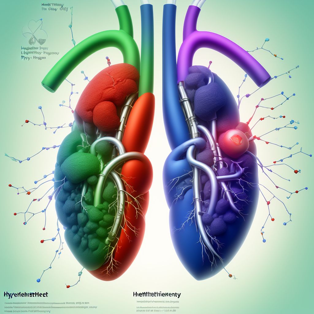 Hypertensive heart and chronic kidney disease without heart failure, with stage 5 chronic kidney disease, or end stage renal disease digital illustration