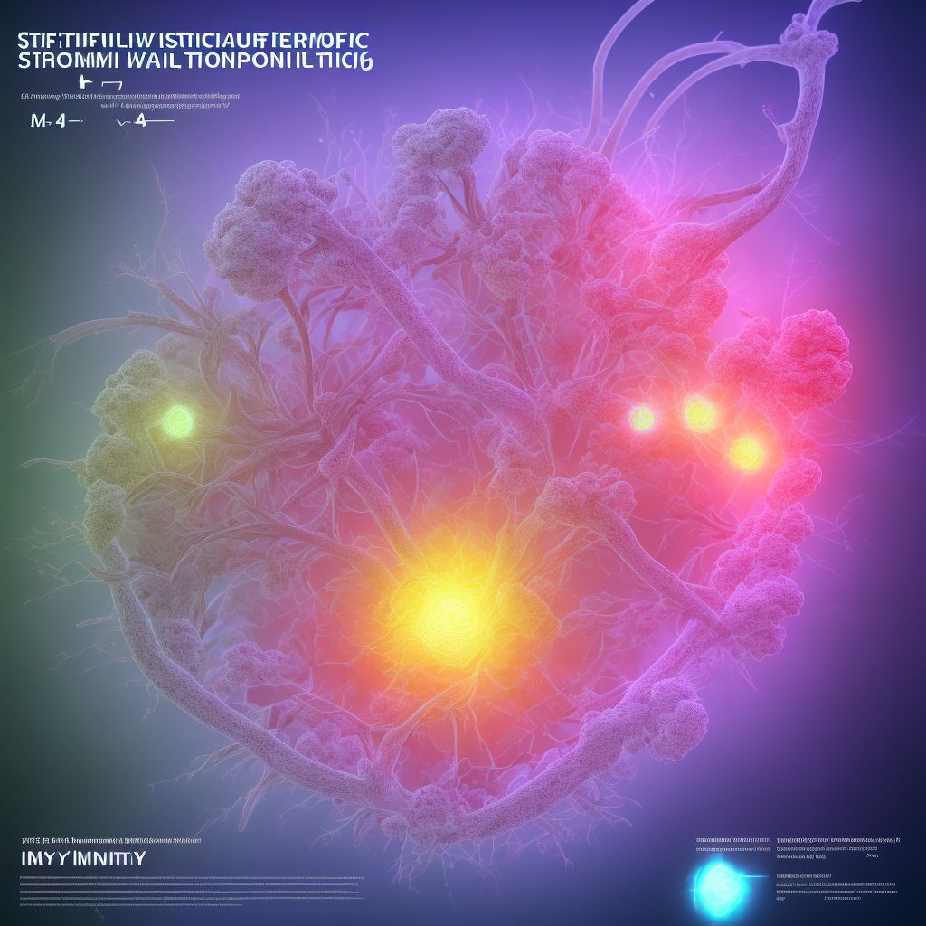 Subsequent ST elevation (STEMI) myocardial infarction of anterior wall digital illustration