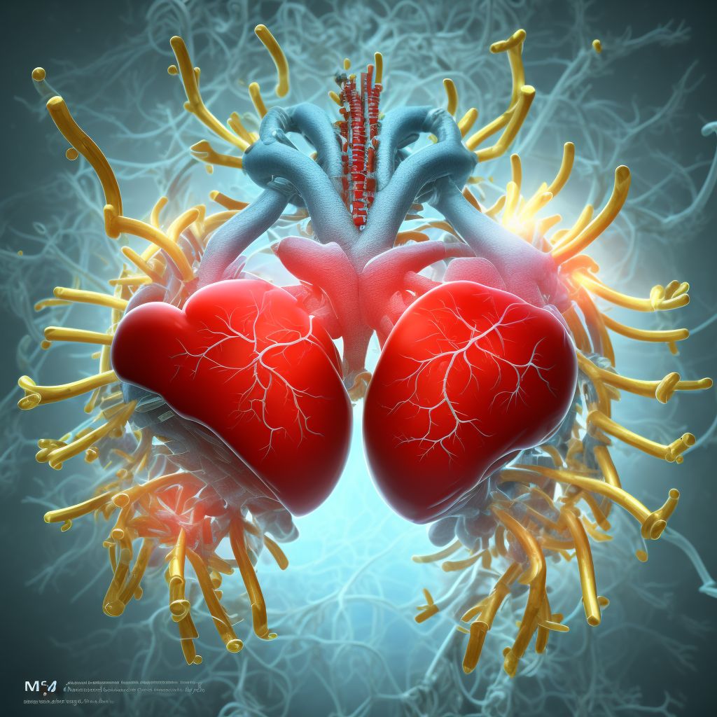 Ventricular septal defect as current complication following acute myocardial infarction digital illustration