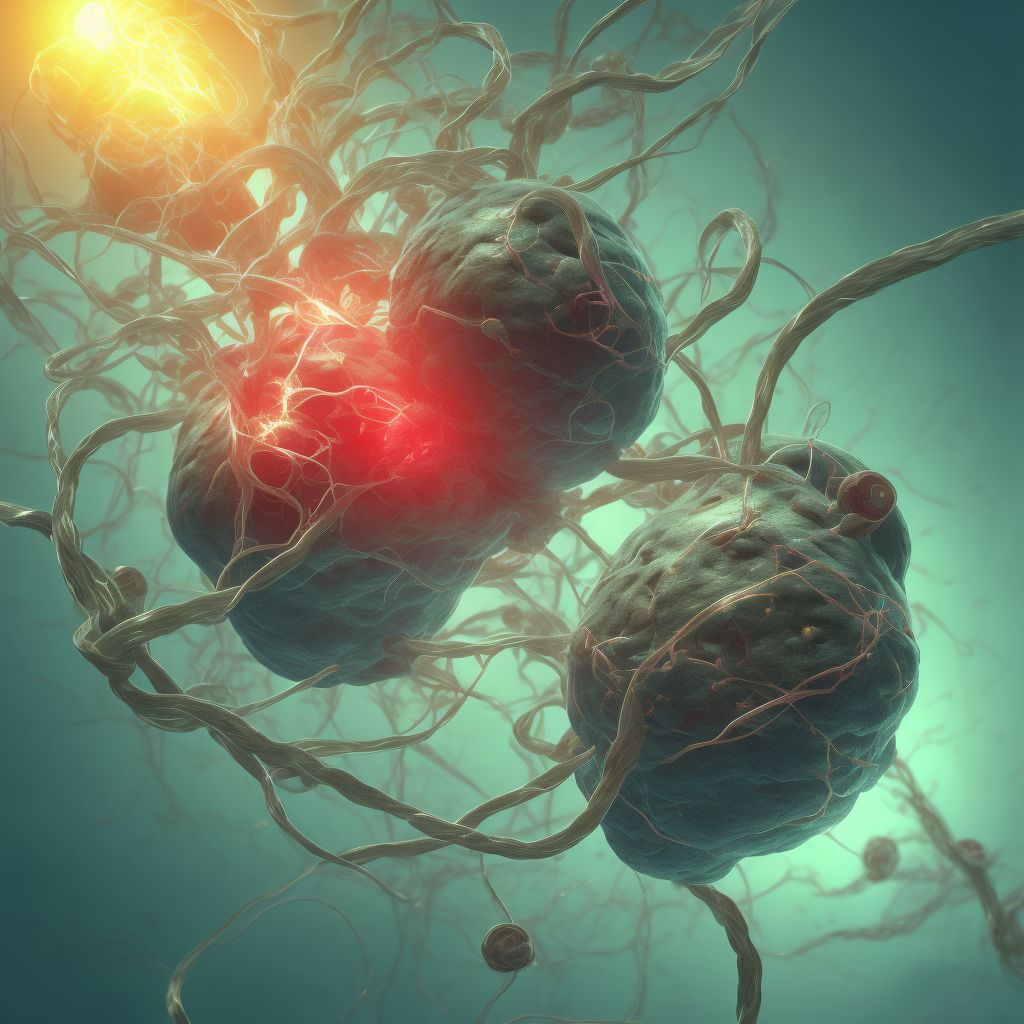 Rupture of chordae tendineae as current complication following acute myocardial infarction digital illustration