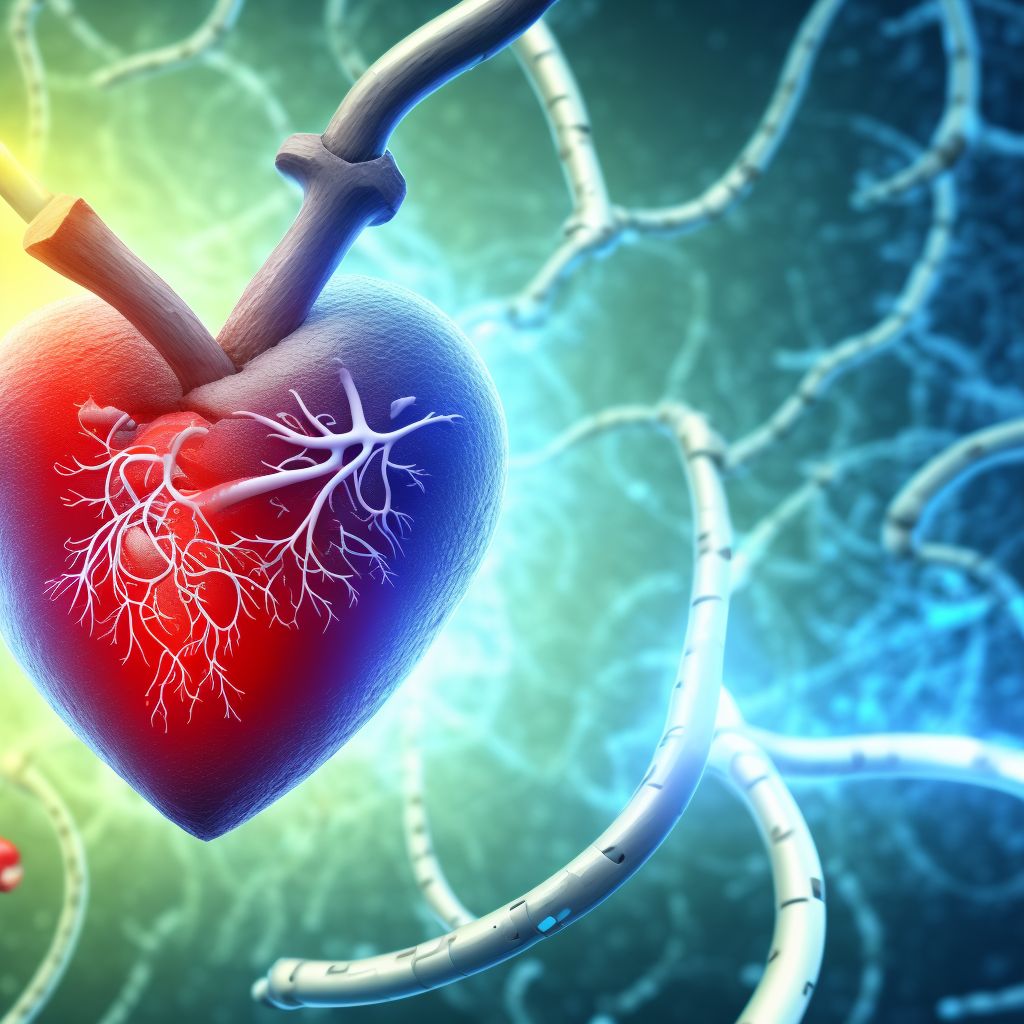 Atherosclerotic heart disease of native coronary artery with angina pectoris with documented spasm                                                                                                                                                               digital illustration