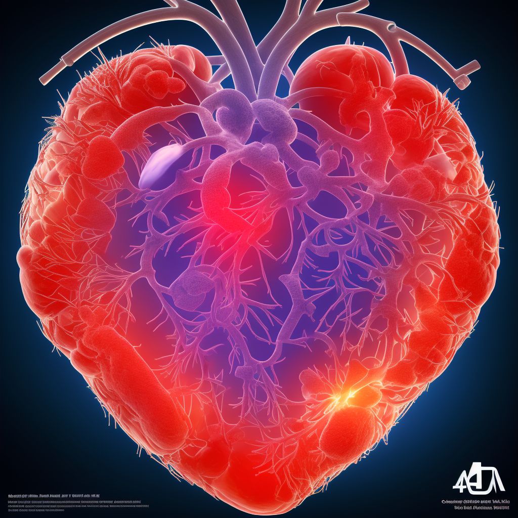 Atherosclerosic heart disease of native coronary artery with refractory angina pectoris digital illustration