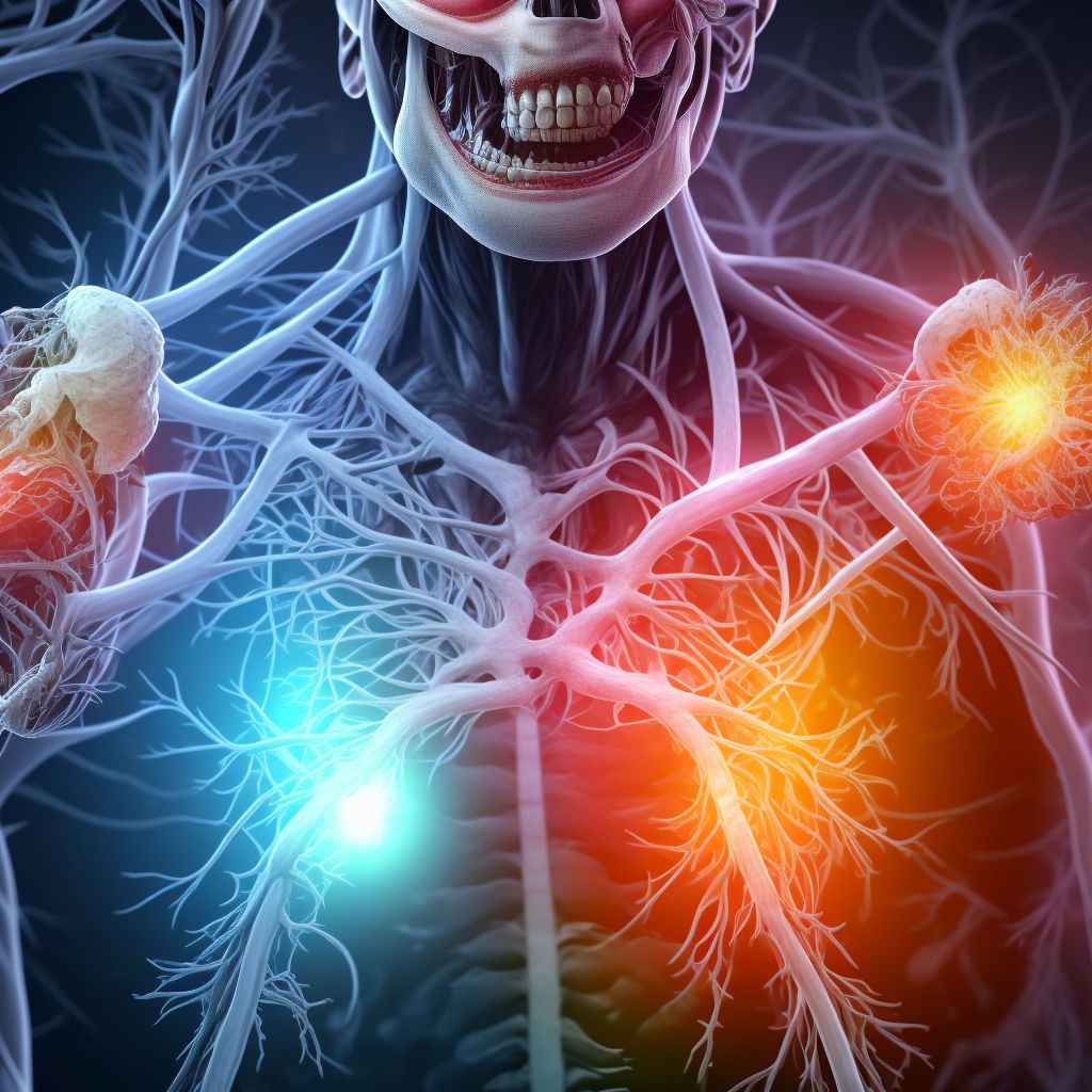 Atherosclerosis of autologous vein coronary artery bypass graft(s) with unstable angina pectoris                                                                                                                                                                 digital illustration