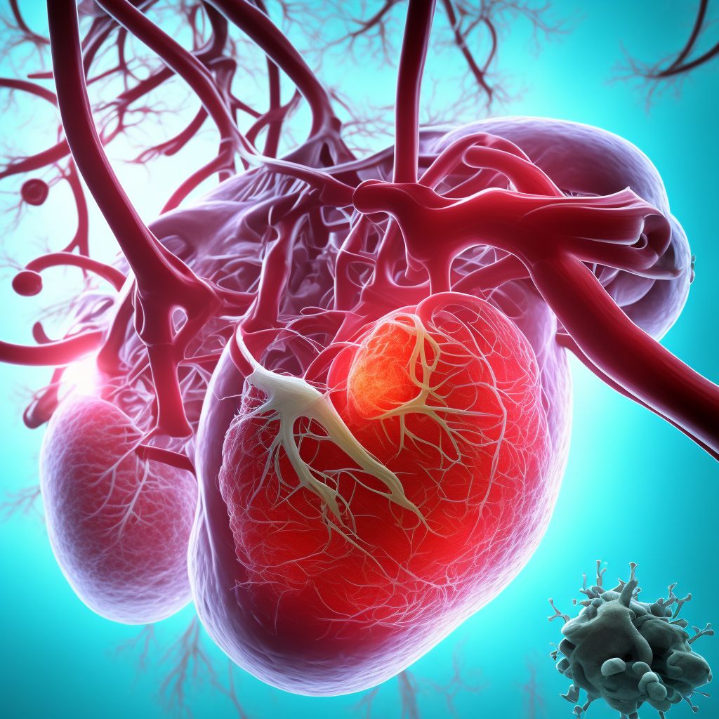 Atherosclerosis of autologous vein coronary artery bypass graft(s) with other forms of angina pectoris                                                                                                                                                           digital illustration