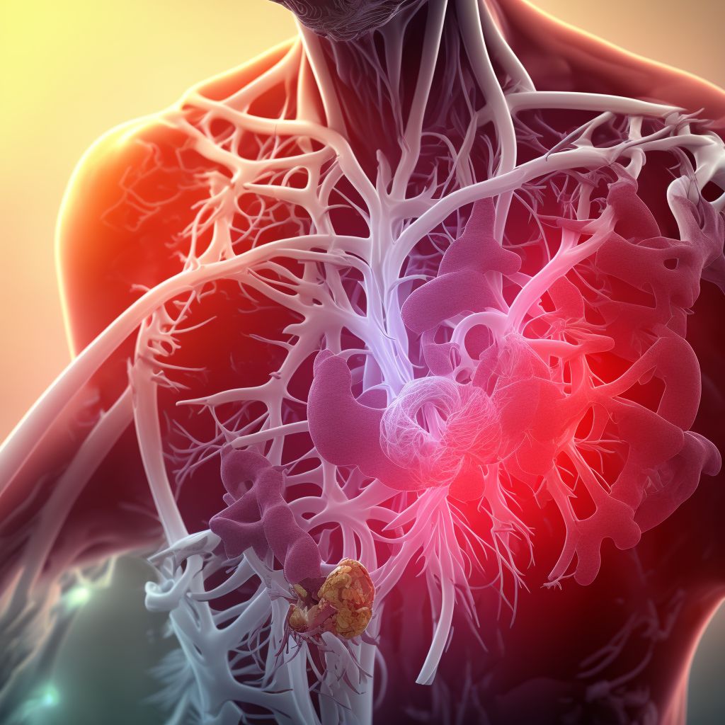 Atherosclerosis of native coronary artery of transplanted heart with refractory angina pectoris digital illustration