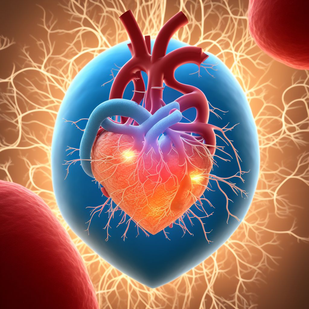 Atherosclerosis of bypass graft of coronary artery of transplanted heart with unstable angina                                                                                                                                                                    digital illustration