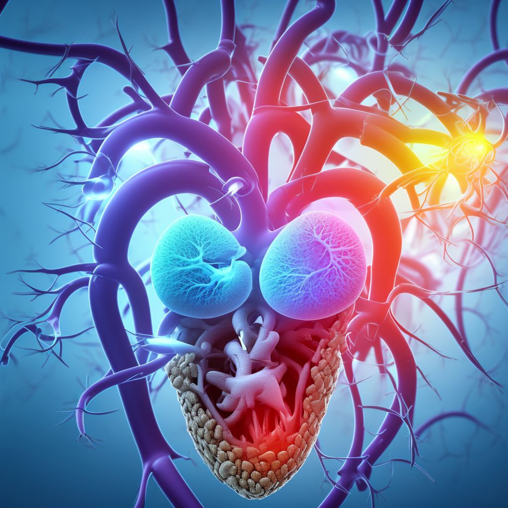 Atherosclerosis of bypass graft of coronary artery of transplanted heart with refractory angina pectoris digital illustration