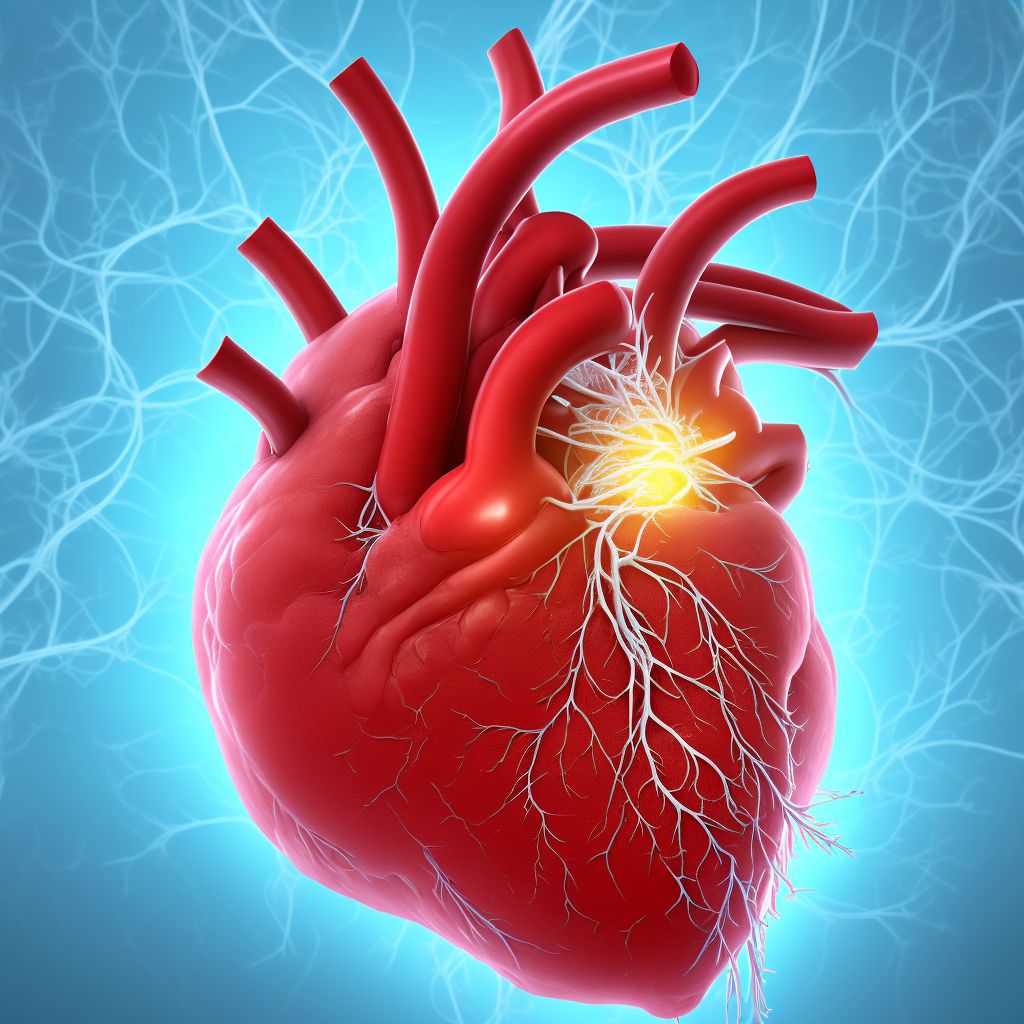 Atherosclerosis of bypass graft of coronary artery of transplanted heart with unspecified angina pectoris                                                                                                                                                        digital illustration