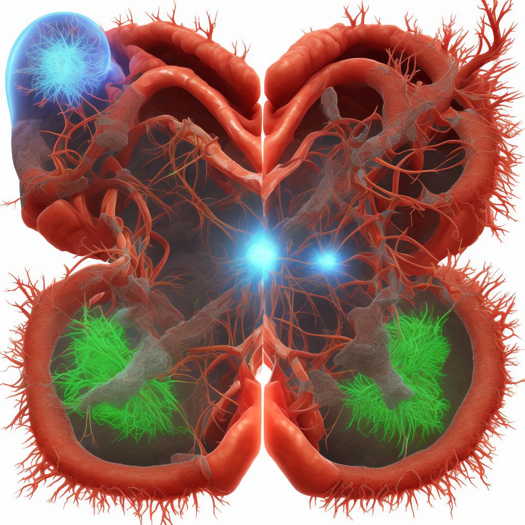 Atherosclerosis of coronary artery bypass graft(s) without angina pectoris                                                                                                                                                                                       digital illustration