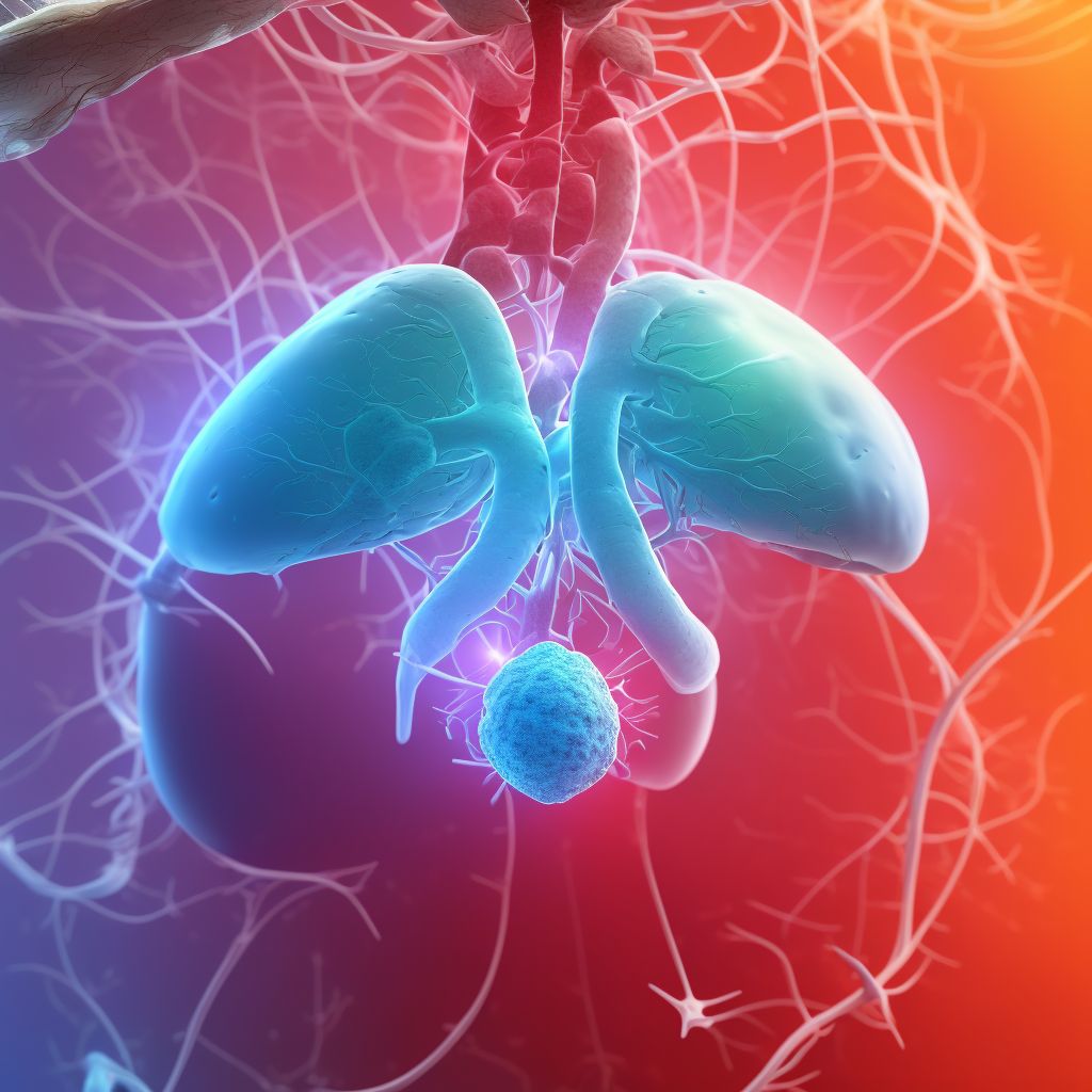 Saddle embolus of pulmonary artery with acute cor pulmonale digital illustration