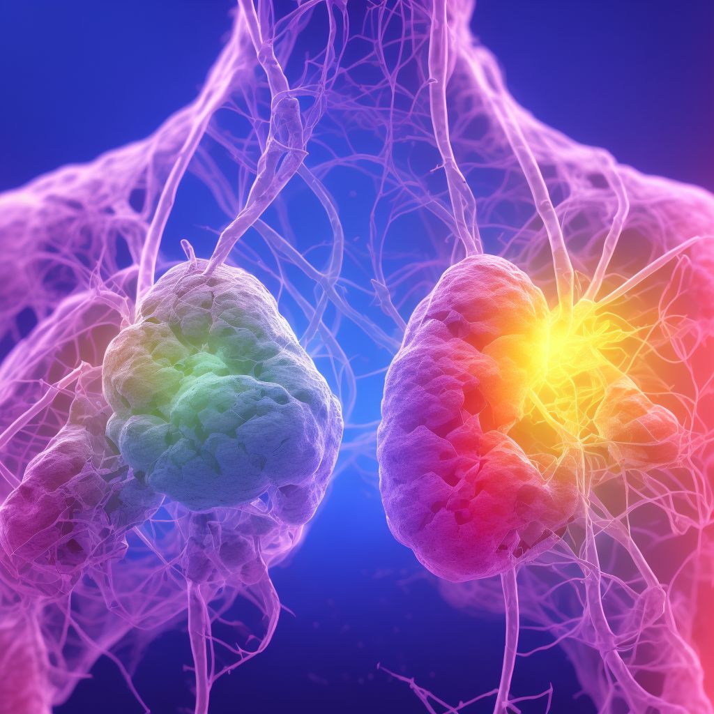 Single subsegmental pulmonary embolism without acute cor pulmonale digital illustration