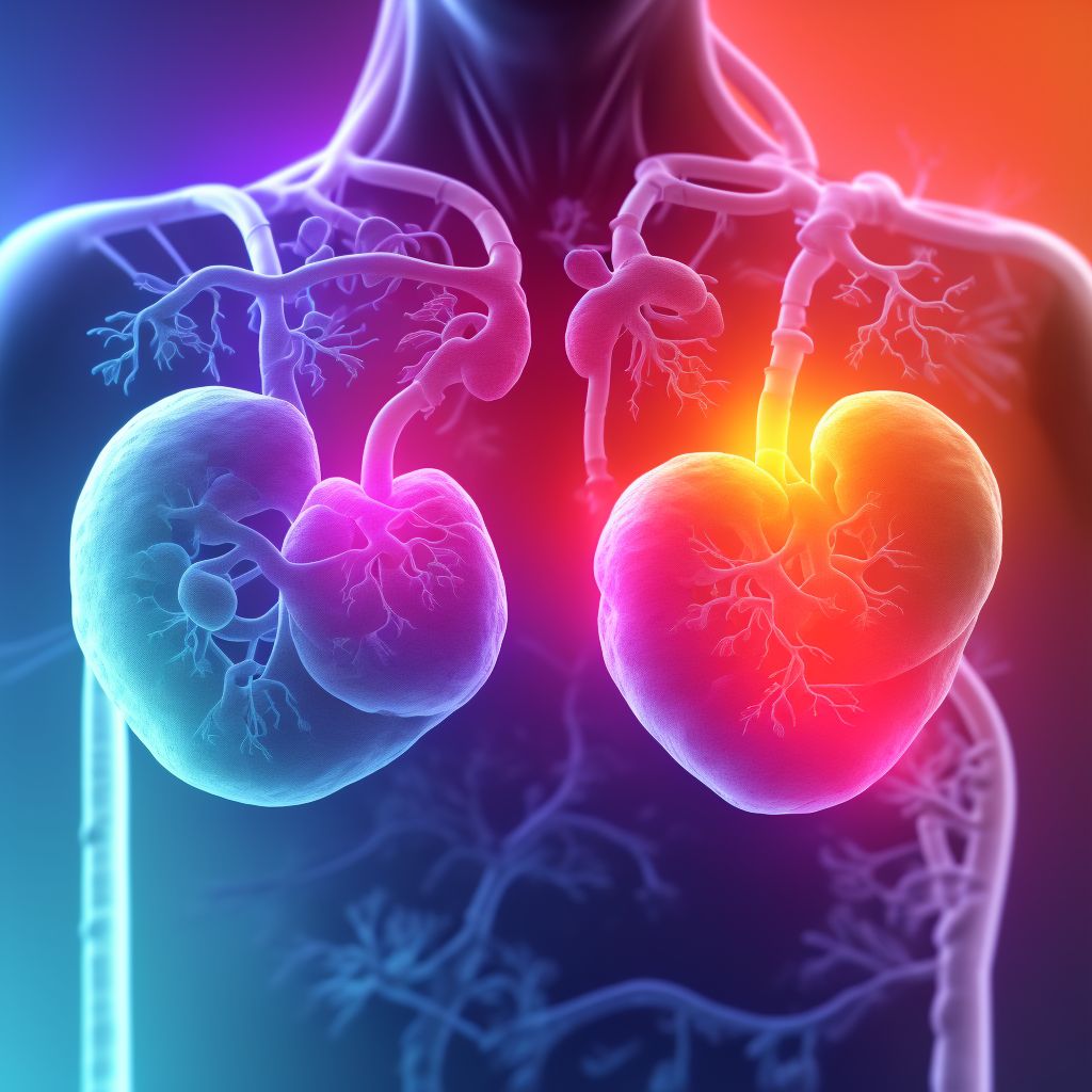 Pulmonary hypertension due to left heart disease digital illustration