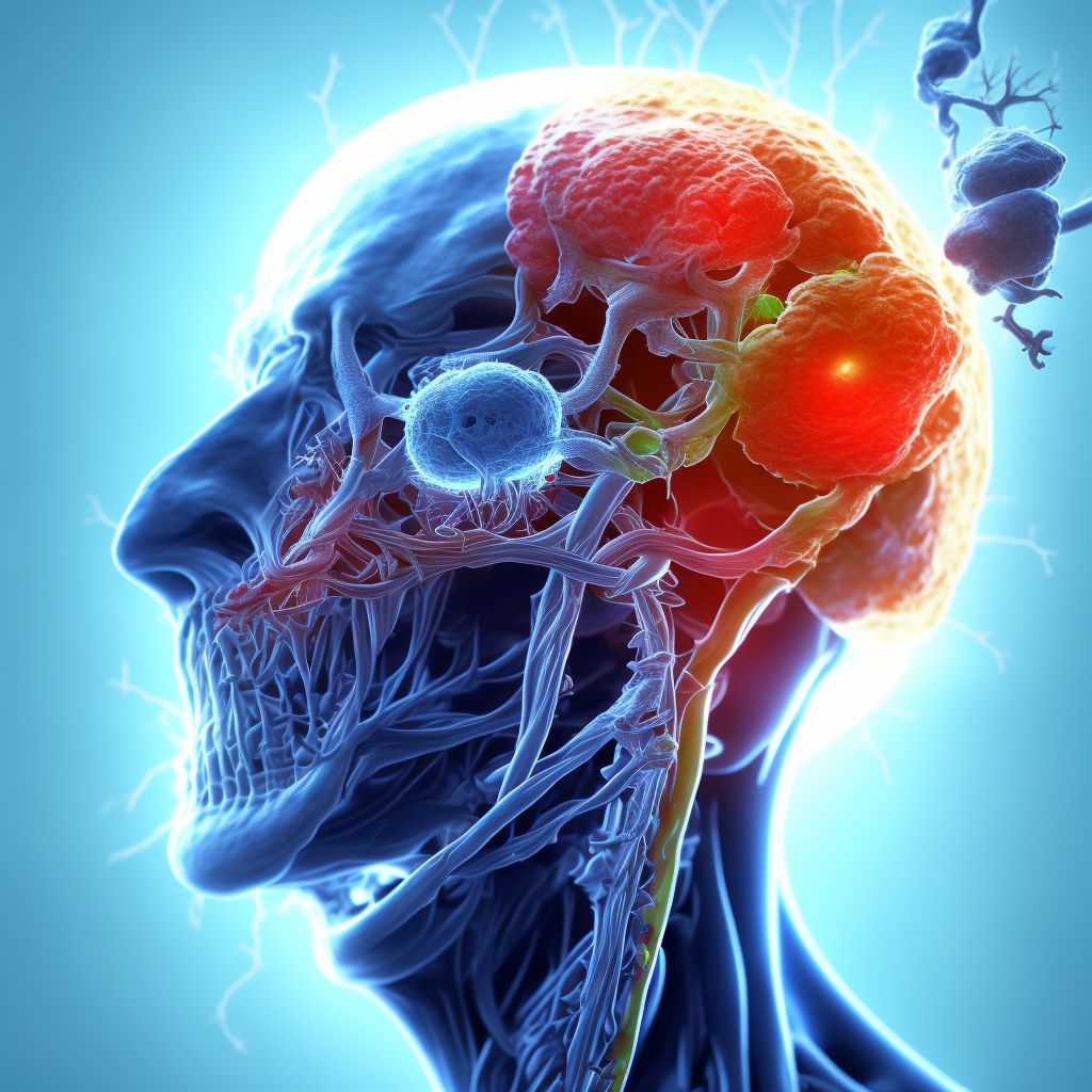 Nontraumatic subarachnoid hemorrhage from left carotid siphon and bifurcation digital illustration