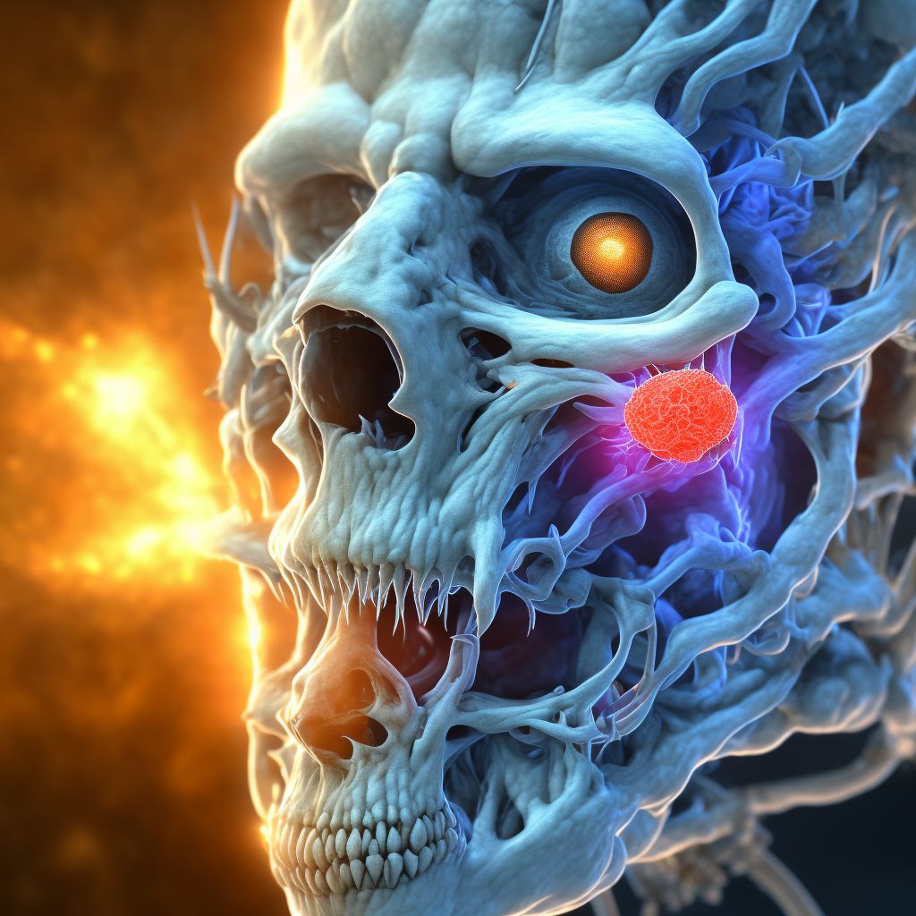 Nontraumatic subarachnoid hemorrhage from left middle cerebral artery digital illustration