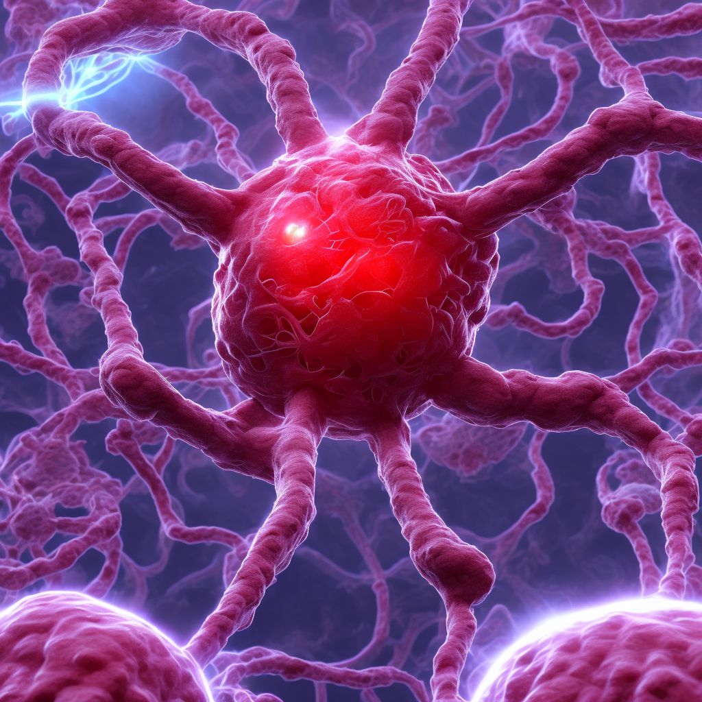 Nontraumatic subarachnoid hemorrhage from unspecified posterior communicating artery digital illustration