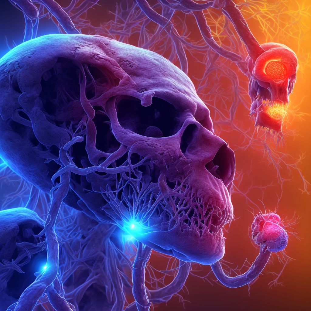 Nontraumatic subarachnoid hemorrhage from unspecified vertebral artery digital illustration