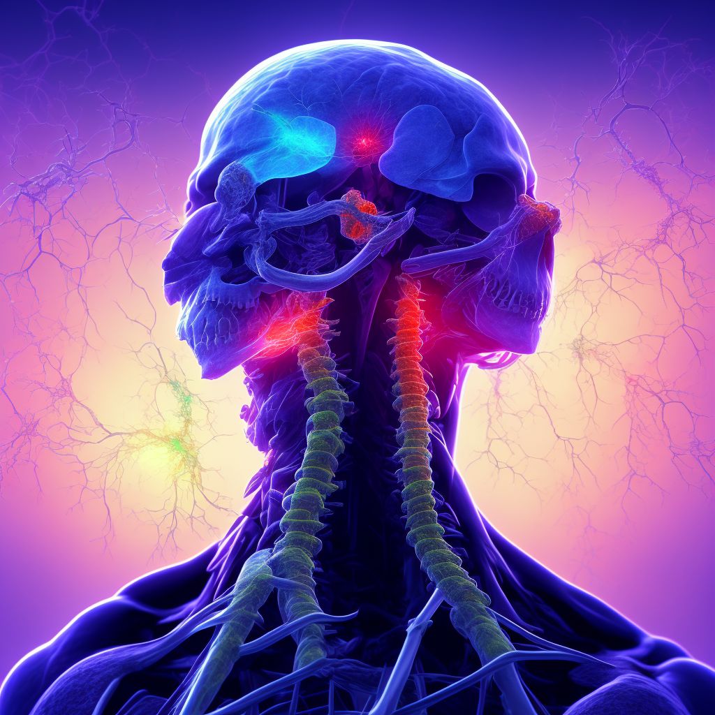 Nontraumatic subarachnoid hemorrhage from right vertebral artery digital illustration