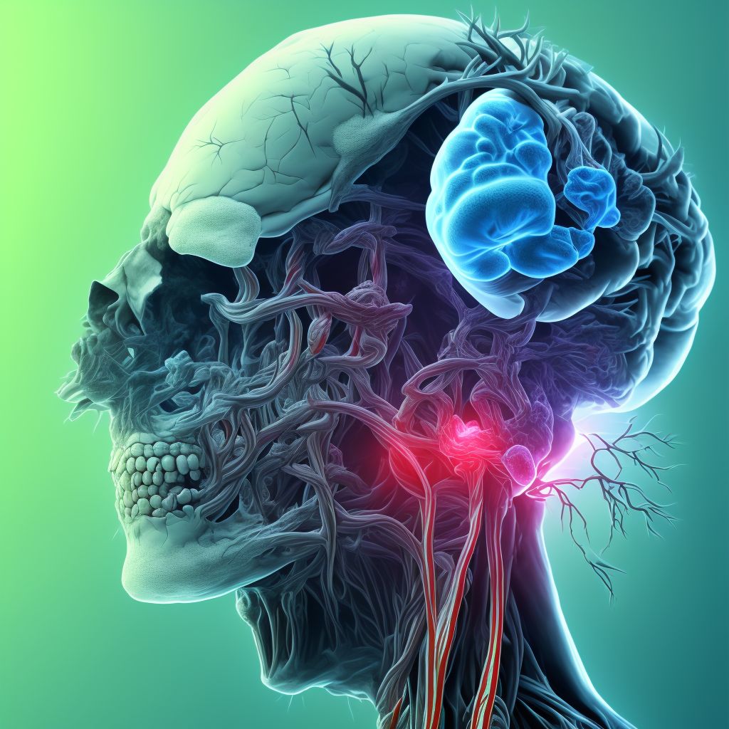 Cerebral infarction due to thrombosis of unspecified precerebral artery digital illustration